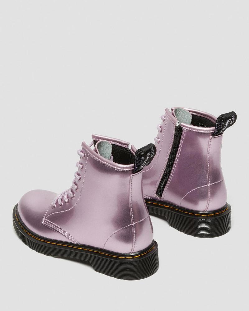 Kids' Dr Martens Junior 1460 Metallic Lace Up Boots Pink | AU 681ILH